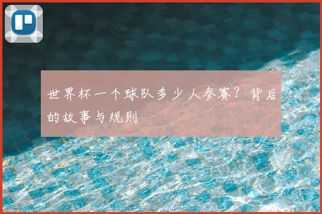 世界杯一个球队多少人参赛?背后的故事与规则